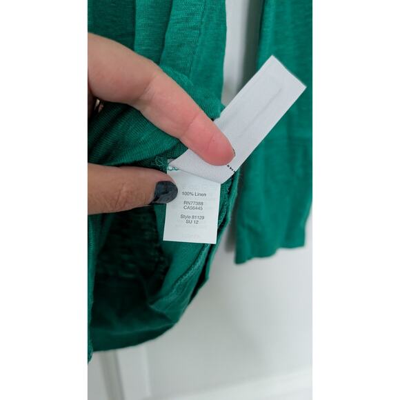 J. Crew Green Linen Lightweight Cardigan Sweater - Picture 3 of 6